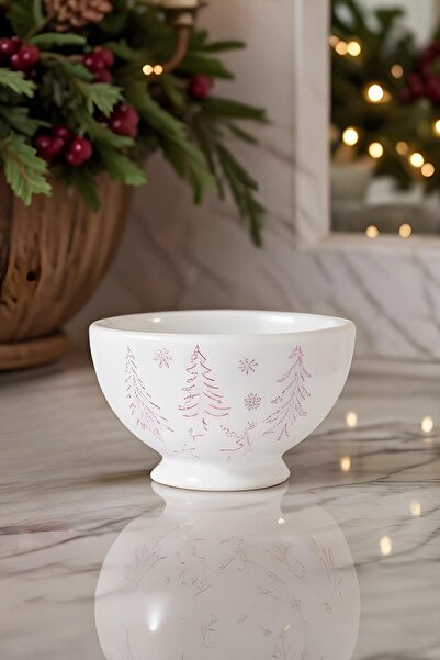 Karaca New Year Yılbaşı Snowy Kase 14 Cm Beyaz