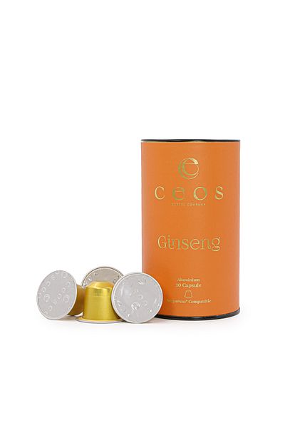 Ceos Coffee Ginseng Coffee (10 Nespresso Compatible Aluminum Capsule Coffee)