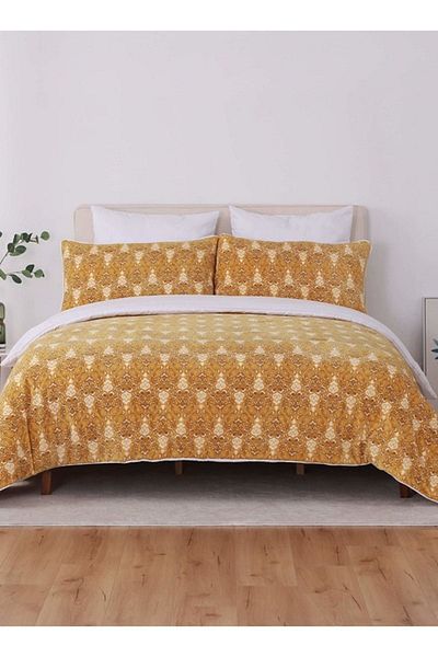 Orange Bed & Bath Water Color | Double Size Fur Winter Comforter Set 3 Pieces - Resist Gold|yellow269 × 234 Cm