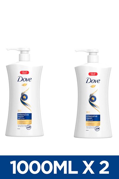 Dove Shampoo For Damaged Hair, Intensive Repair, 1l X2