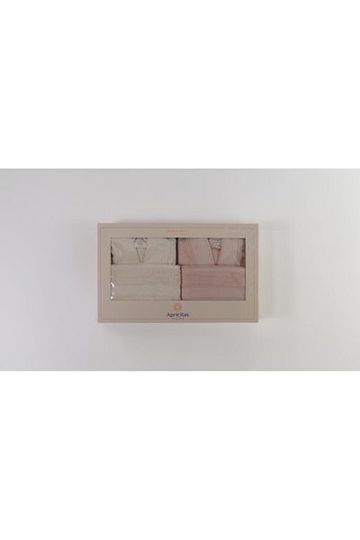 Apricitas HOME Σετ Μπάνιου Μπαμπού Μπουρνούζι Blush-ecru - Σετ Μπάνιου