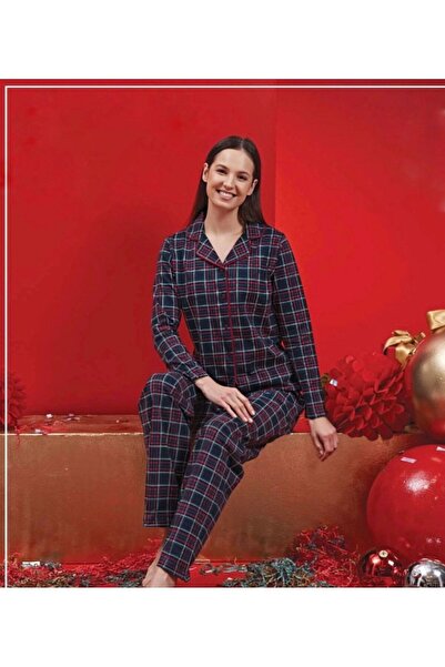 İpek Women's Long Sleeve Buttoned Front Pajamas Set