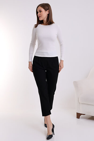 Şiir Makeni női karcsú, nyakú, hosszú ujjú, rugalmas fűző felső és test - Ecru