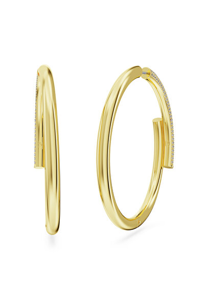 Swarovski Dextera halka küpeler, Beyaz, Altın rengi kaplama