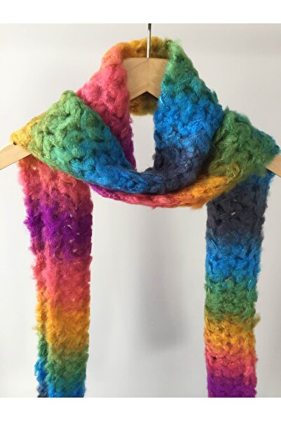 Mora Örgü Mora Knit Atkı El Örgüsü Hafif Yumuşak (18x220cm 165g) Özel Örgü At...