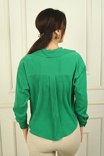 By Saygı Cămașă cu noduri în față din micro satin