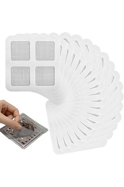 MAİN SHOP (50 Pcs) Adhesive Disposable Bathroom Drain Hair and Kitchen Sink Garbage Separation Strainer M-740