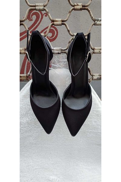 Berush Bride Women's Satin Black Ankle Tie 7 cm Shoes