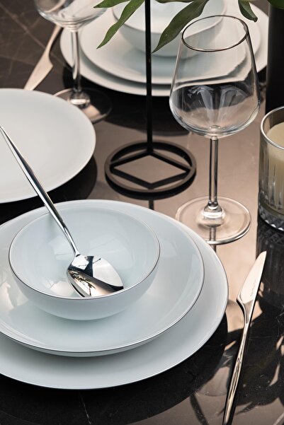 Kütahya Porselen Zeugma 24 Parça 6 Kişilik Yemek Takımı Platin File