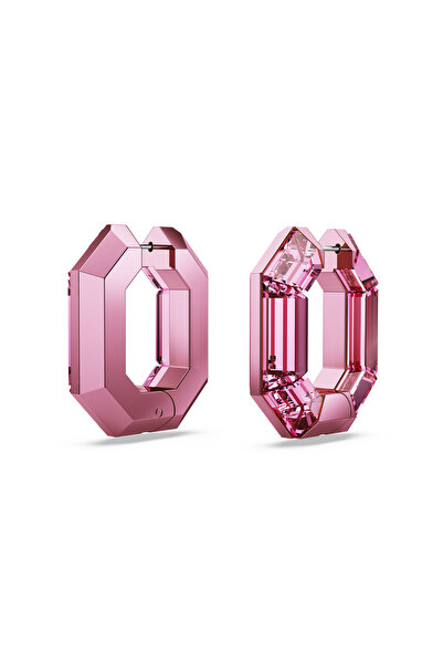 Swarovski Lucent halka küpeler, Sekizgen şekil, Küçük, Pembe