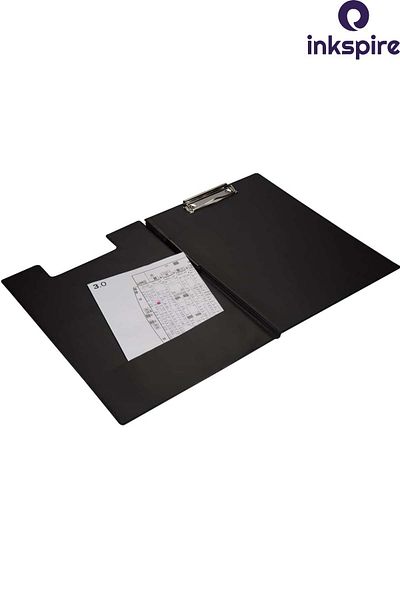 inkspire A4 Pvc Clamshell Secretariat - 1Pc Document Holder, Overhead Clamp File Memo Pad Writing Desk, Office Desk