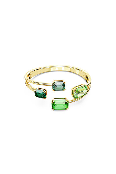 Swarovski Millenia Bileklik, Sekizgen kesim, Yeşil, Altın rengi kaplama
