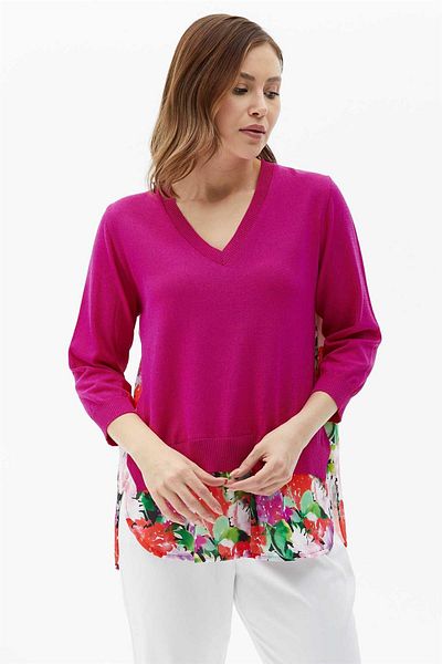 Two Mail Fuchsia Back Fabric Blouse