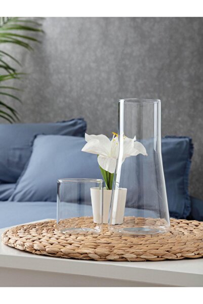 HİNESSA Borosilikat Başucu Sürahisi Huni Desen