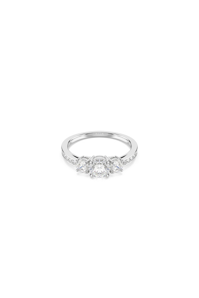 Swarovski Stilla Attract Yüzük, Yuvarlak kesim, Beyaz, Gümüş renkli yüzey