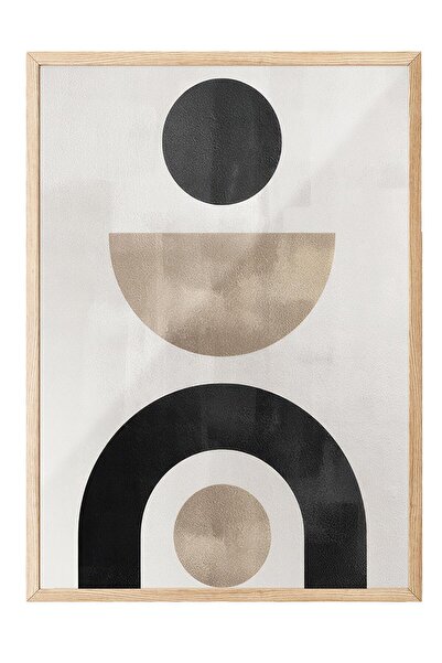 Postifull Berlin Shapes No1 Çerçeveli Tablo, Ahşap Çerçeve ve Poster, Duvar T...