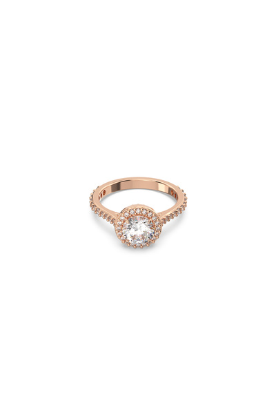 Swarovski Una Angelic Kokteyl Yüzüğü, Yuvarlak kesim, Pavé, Beyaz, 18k pembe ...