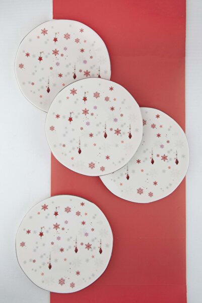 Bursa Porselen Dekor Christmas Carol 4 Pieces Porcelain Cake Plate