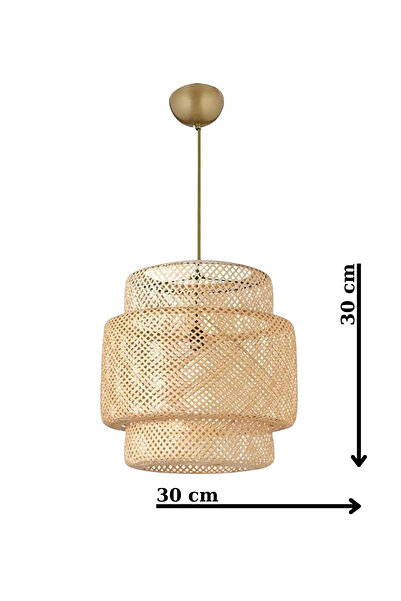 AILEEN Bambu Eskitme Duylu 30 cm Avize Bambu,İskandinav,Bohem,
