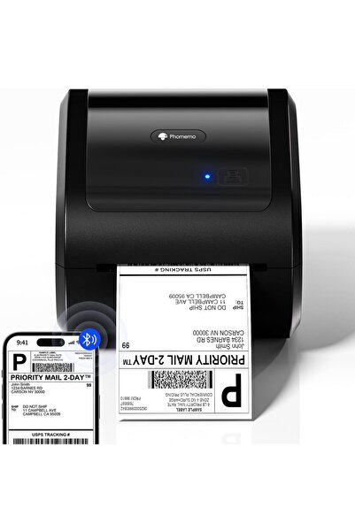 Phomemo D520-BT Bluetooth+USB Termal Yazıcı, Siyah - Barkod/Adres/Posta Etike...