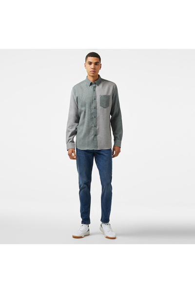 Lacoste Erkek Regular Fit Ekose Koyu Yeşil Gömlek