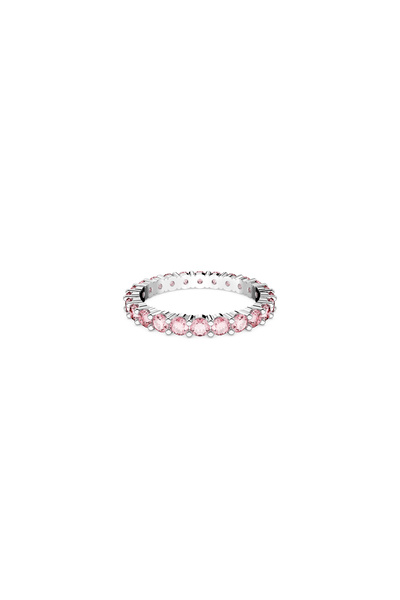 Swarovski Matrix Yüzük, Yuvarlak kesim, Pembe, Rodyum kaplama