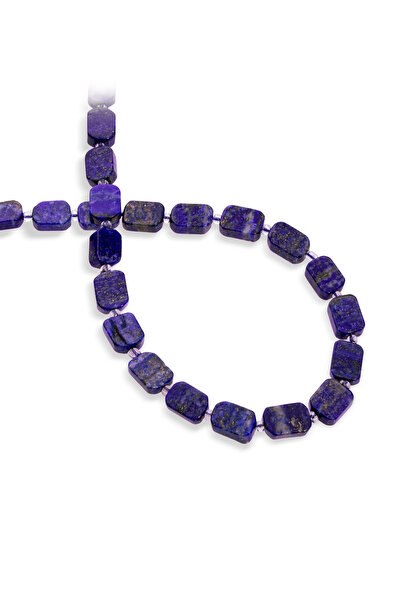 Uçar Doğaltaş Lapis Lazuli Doğal Taş Yassı Kare Kesim 8x12mm Dizi