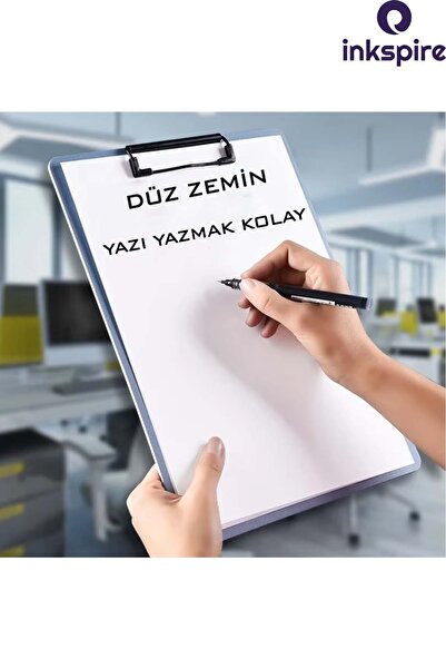 inkspire Kapaklı Sekreterlik A4 Pvc 1 Adet Evrak Tutucu Tepeden Kıskaçlı Dosya Bloknot Yazı Tablası Ofis Büro