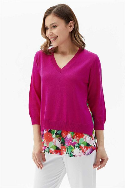 Two Mail Fuchsia Back Fabric Blouse
