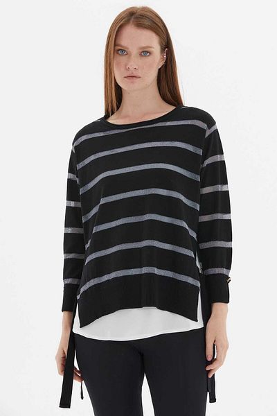 Two Mail Black-Anthracite Knitwear Shirt - Shirt Detailed