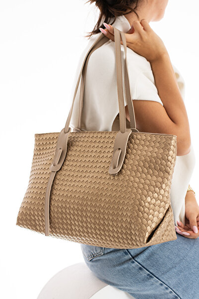 ESTUTE Kadın Omuz Çantası Büyük Astarlı