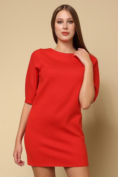 Two Mail Red Lace-Up Stylish Dress