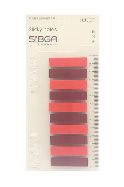 sibga tasarım Transparent Colored Post-It Note Paper - 200 Sheets Bookmark Sticker