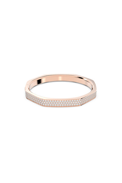 Swarovski Dextera Bileklik, Sekizgen şekil, Beyaz, 18k pembe altın rengi yüzey