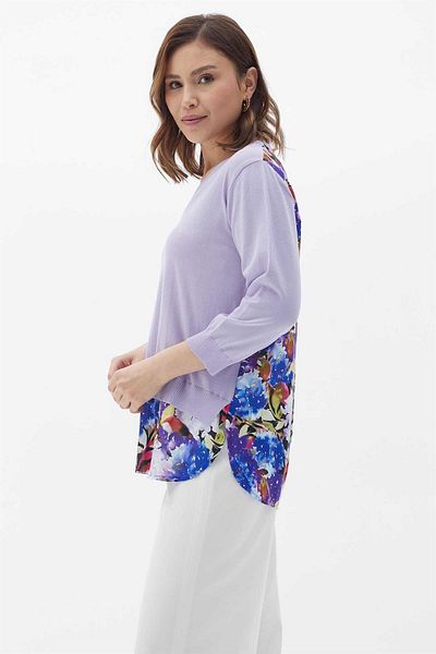 Two Mail Lilac Back Fabric Blouse