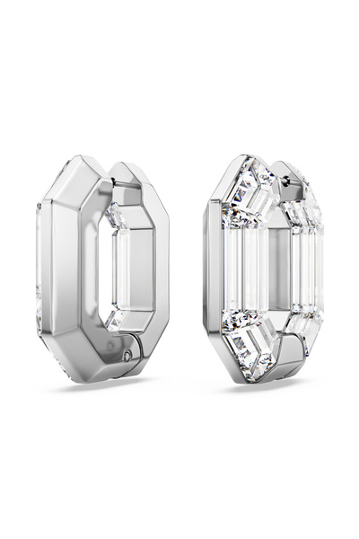 Swarovski Lucent halka küpeler, Sekizgen şekil, Küçük, Beyaz