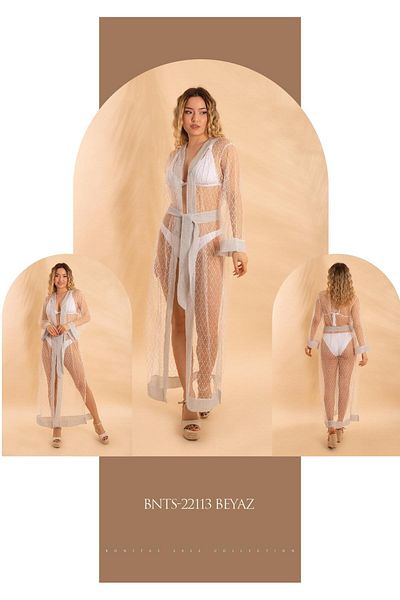 Bonitas Beachwear BONITAS 22113 Model Long White Pareo