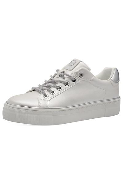 Tamaris Damen Low Sneaker Low Top 1-23751-44 Weiß 101 White Pearl Kunstleder
