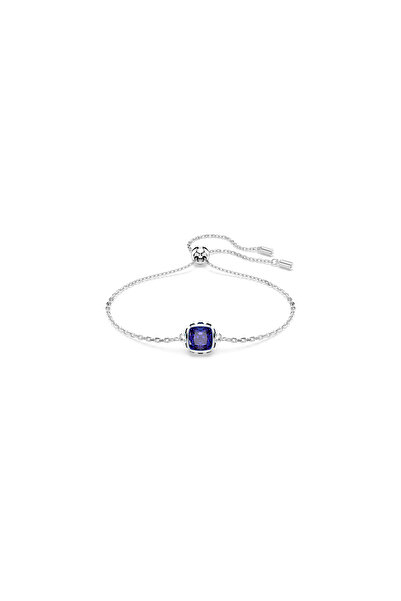 Swarovski Birthstone Bileklik, Kare kesim, Eylül, Mavi, Rodyum kaplama