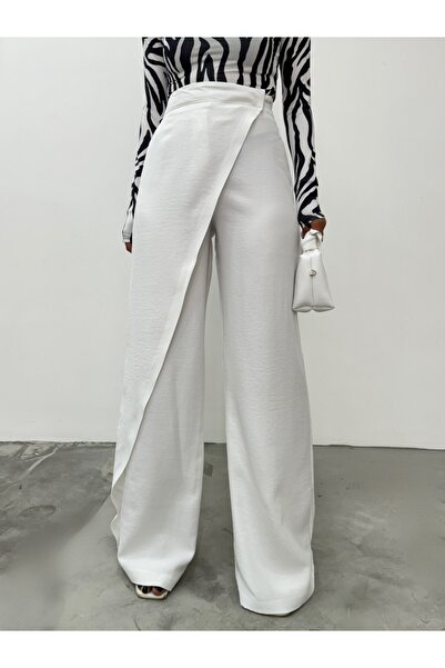 Modamorfo Bílé plátěné kalhoty - boční vrstva