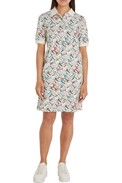 Tommy Hilfiger All Over Print Polo Neck T-Shirt Dress