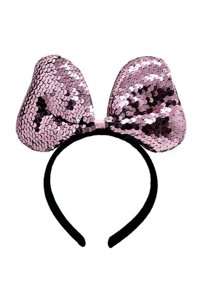 Home Pink Silver Sequin Bow - Color Changing Party Crown