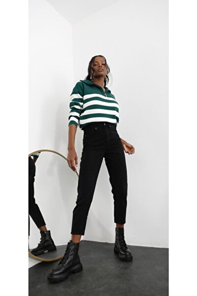 mooishan Μαύρο τζιν ψηλόμεσο τύπου Mom της Mary