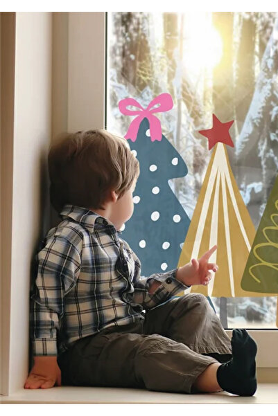 WALLHUMAN Новорічна прикрашена ялинка Набір наклейок для дитячої кімнати, Нов...