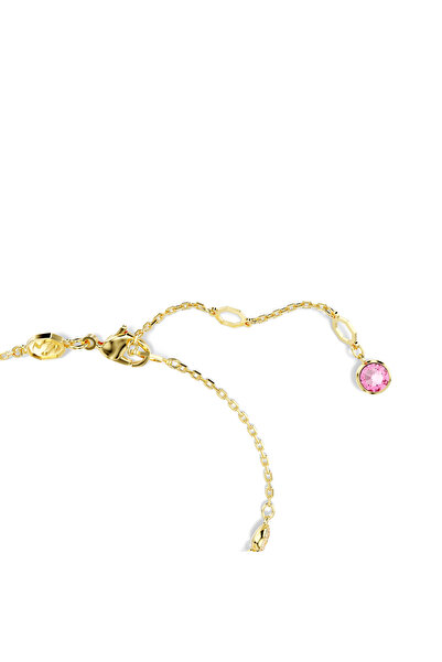 Swarovski Gema Bileklik, Kristal inci, Karışık kesimler, Çiçek, Pembe, Altın rengi kaplama