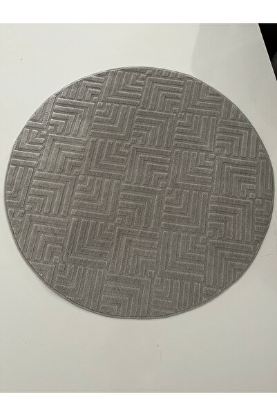 Alya Home Kaymaz Tabanlı Kesme  Yuvarlak yolluk Gri