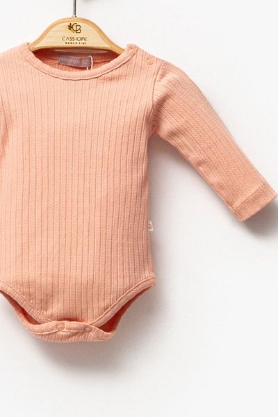 Cassiope Corded Long Sleeve Cotton Snap Baby Girl Bodysuit