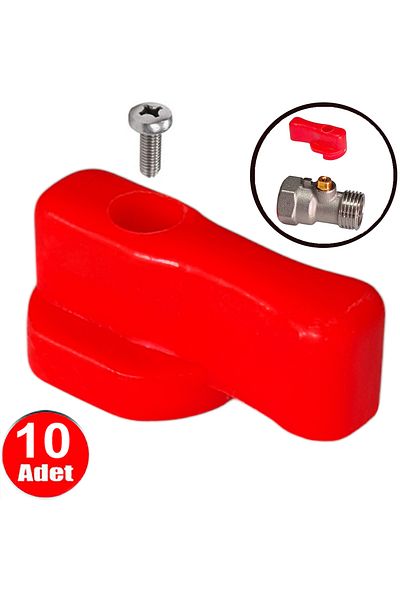 ALETÇANTAM Red Plastic Mini Ball Valve Head Collector Handle Intermediate Faucet Butterfly Head -10 Pcs