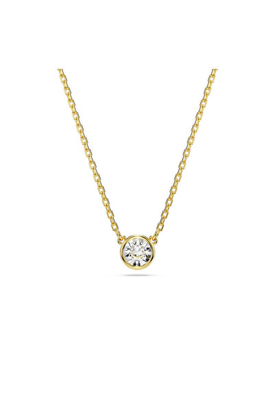 Swarovski Imber Kolye, Yuvarlak kesim, Beyaz, Altın rengi kaplama