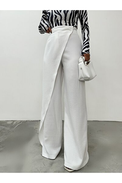 Modamorfo Bílé plátěné kalhoty - boční vrstva